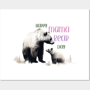 Happy Mama Bear Day Posters and Art